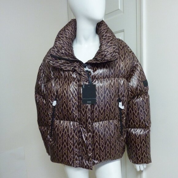 Mackage Mylah Monogram Brown 800+ Puffer Down Jacket - Picture 10 of 16